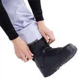 Volcom Women's Elm Stretch GORE-TEX Bib Pant - A pair of black snow pants with a subtle white logo on the left thigh, featuring a stretchy material and a GORE-TEX fabric.