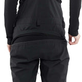 Volcom Women's Elm Stretch GORE-TEX Bib Pant 2024 - Black bib pant with a stretchy material and GORE-TEX logo on the left leg.