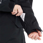 Volcom Women's Fern Insulated GORE-TEX Pullover 2024 - A black insulated jacket with a white logo on the left chest and a zipper closure.