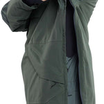 Volcom Women's Fern Insulated GORE-TEX Pullover 2024 - A dark green insulated pullover with a hood and zippered pockets.