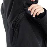 Volcom Women's Fern Insulated GORE-TEX Pullover 2024 - Black insulated ski jacket with a zippered chest pocket and adjustable cuffs.