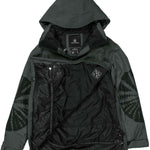 Volcom Women's Fern Insulated GORE-TEX Pullover 2024 - A dark green insulated jacket with a hood, featuring a zip closure and two pockets on the front.