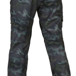 Volcom Women's Grace Stretch Pant 2022 - A pair of black camouflage-print pants with a subtle pattern and stretchy material.