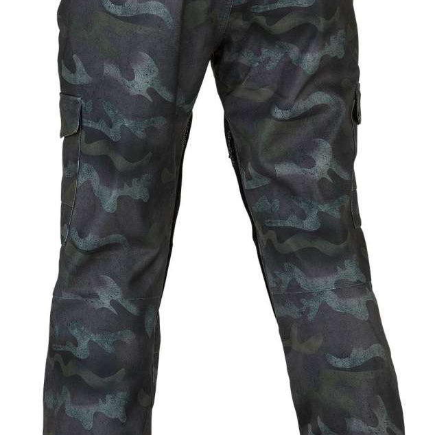Volcom Women's Grace Stretch Pant 2022 - A pair of black camouflage-print pants with a subtle pattern and stretchy material.