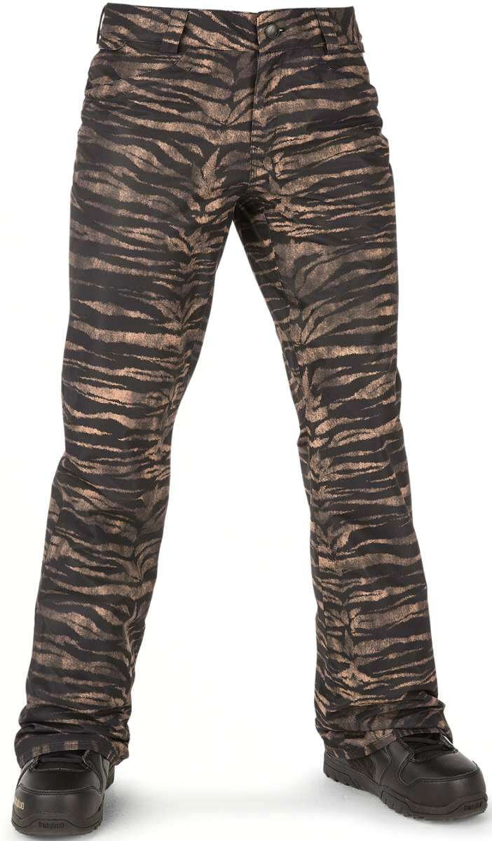 Volcom Women's Hallen Shell Pant - Black shell pant with a subtle pattern of small, light-colored dots on the upper thigh area.