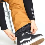 Volcom Women's Hallen Shell Pant 2023 - Black waterproof shell pant with zippered pockets and adjustable cuffs.