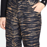 Volcom Women's Hallen Shell Pant 2023 - Black shell pant with a subtle white stripe pattern on the side seam.