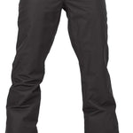 Volcom Women's Hallen Shell Pant 2024 - Black snow pants with a subtle white stripe pattern on the side of the leg.