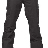 Volcom Women's Hallen Shell Pant 2024 - Black snow pants with a subtle white stripe pattern on the side of the leg.