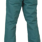Volcom Women's Hallen Shell Pant 2024 - A pair of green snow pants with a belt and zippered pockets.