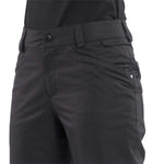 Volcom Women's Hallen Shell Pant 2024 - Black snow pants with a zippered pocket on the right thigh and adjustable Velcro straps at the waist.