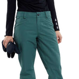 Volcom Women's Hallen Shell Pant - Black snow pants with white logo on left leg cuff.