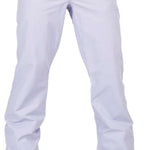 Volcom Women's Hallen Shell Pant 2024 - A pair of white snow pants with a black button on the waistband.
