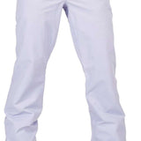 Volcom Women's Hallen Shell Pant 2024 - A pair of white snow pants with a black button on the waistband.
