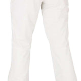Volcom Women's Hallen Shell Pants 2022 - White snow pants with black accents on the side pockets and a black logo on the left thigh.