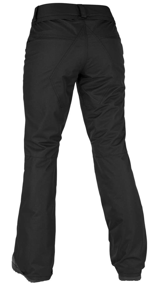 Volcom Women's Hallen Shell Pants 2022 - Black pants with a subtle diagonal stripe pattern on the left leg.