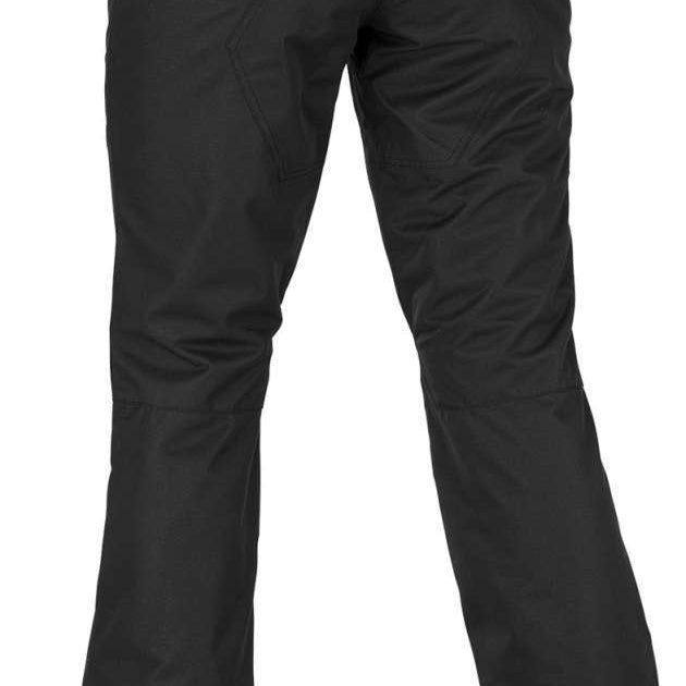 Volcom Women's Hallen Shell Pants 2022 - Black pants with a subtle diagonal stripe pattern on the left leg.