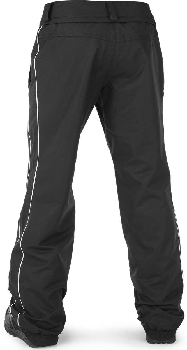 Volcom Women's Hotlapper Shell Pant 2023 - Black shell pant with white stripe down the side.
