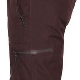 Volcom Women's Knox Insulated GORE-TEX Pant 2023 - A pair of dark brown ski pants with a zippered pocket on the back right side and a black zipper pull.