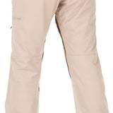 Volcom Women's Knox Insulated GORE-TEX Pant - Beige snow pants with a zippered pocket on the right thigh and a black logo patch on the left leg.