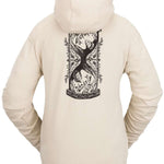 Volcom Women's Melancon Hoodie 2023 - A black hoodie with a graphic of two women on the back, one upside down and one right side up.