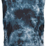 Volcom Women's Packable Puff Vest 2023 - A black and white tie-dye patterned vest with a hood.