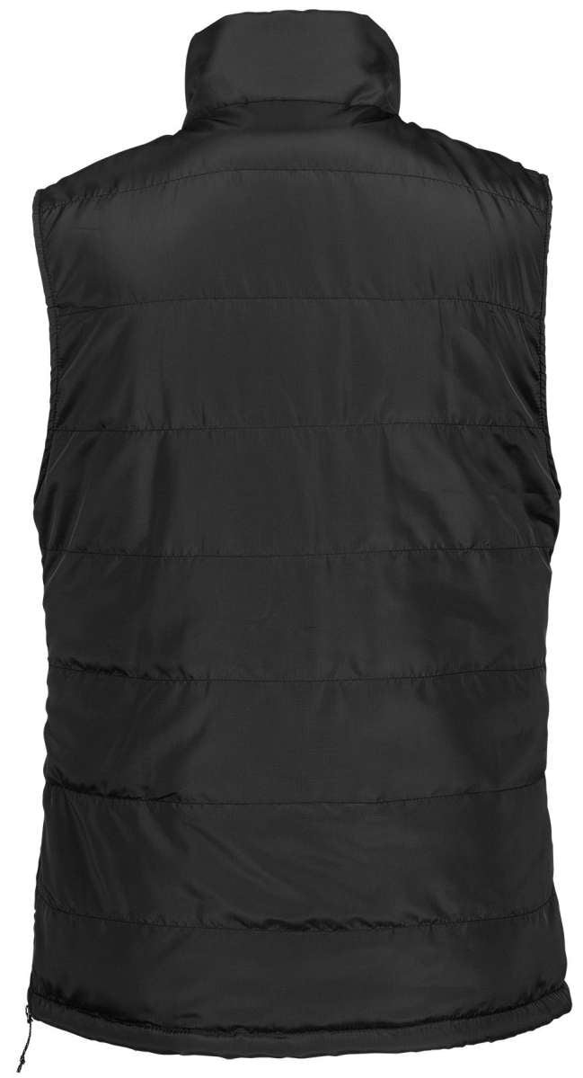 Volcom Women's Packable Puff Vest 2023 - A black puffer vest with a high collar and zippered pockets.
