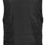 Volcom Women's Packable Puff Vest 2023 - A black puffer vest with a high collar and zippered pockets.