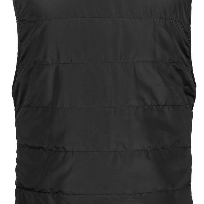 Volcom Women's Packable Puff Vest 2023 - A black puffer vest with a high collar and zippered pockets.