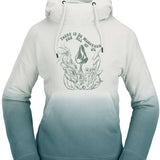 Volcom Women's Peak Pullover Fleece 2023 - A white fleece pullover with a hood and drawstring, featuring a small logo on the left chest area.