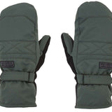 Volcom Women's Peep GORE-TEX Mittens - Pair of dark green mittens with quilted pattern and black strap on wrist.
