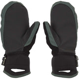 Volcom Women's Peep GORE-TEX Mittens - Black mittens with a textured pattern on the back and gray accents around the wrists.