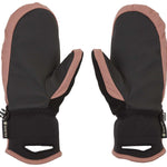 Volcom Women's Peep GORE-TEX Mittens - Black mittens with a textured pattern on the back and a solid black palm side.
