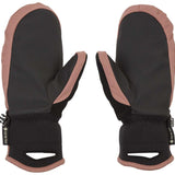 Volcom Women's Peep GORE-TEX Mittens - Black mittens with a textured pattern on the back and a solid black palm side.