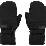 Volcom Women's Peep GORE-TEX Mittens - Black mittens with a textured pattern on the back and a strap closure at the wrist.