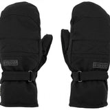 Volcom Women's Peep GORE-TEX Mittens - Black mittens with a textured pattern on the back and a strap closure at the wrist.