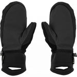 Volcom Women's Peep GORE-TEX Mittens - Black mittens with a textured pattern on the back and thumb, featuring a zippered closure at the wrist.