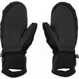 Volcom Women's Peep GORE-TEX Mittens - Black mittens with a textured pattern on the back and thumb, featuring a zippered closure at the wrist.