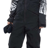 Volcom Women's Shiloh Snow Suit 2024 - Black snowsuit with white tie-dye pattern on sleeves and hood.