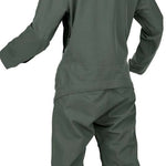 Volcom Women's Shiloh Snow Suit 2024 - Dark green snowsuit with a hood, zippered pockets and cuffs on sleeves and legs.