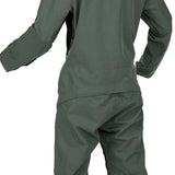 Volcom Women's Shiloh Snow Suit 2024 - Dark green snowsuit with a hood, zippered pockets and cuffs on sleeves and legs.
