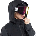 Volcom Women's Shiloh Snow Suit 2024 - A black snow suit with a white logo on the left chest and a white stripe down the right arm.