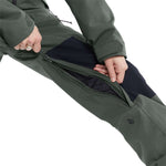 Volcom Women's Shiloh Snow Suit 2024 - Dark green snowsuit with black accents and a zippered front.