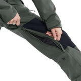 Volcom Women's Shiloh Snow Suit 2024 - Dark green snowsuit with black accents and a zippered front.