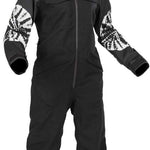 Volcom Women's Shiloh Snow Suit 2024 - Black snowsuit with white tie-dye pattern on sleeves and hood.