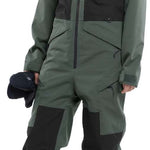 Volcom Women's Shiloh Snow Suit 2024 - Dark green snowsuit with black accents and a zippered front.