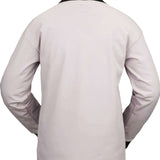 Volcom Women's Softshell Jacket 2023 - A light gray jacket with a black collar and cuffs.