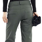 Volcom Women's Species Stretch Pant 2024 - Black pants with a subtle white stripe down the side.