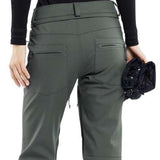 Volcom Women's Species Stretch Pant 2024 - Black pants with a subtle white stripe down the side.
