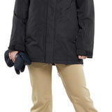 Volcom Women's Species Stretch Pant - Black snowboard pants with a subtle white stripe on the side of the leg.